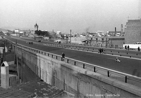 L’autopista de Mataró, ara C-31, l’any 1969, abans de ser inaugurada. Foto: Jaume Costa
