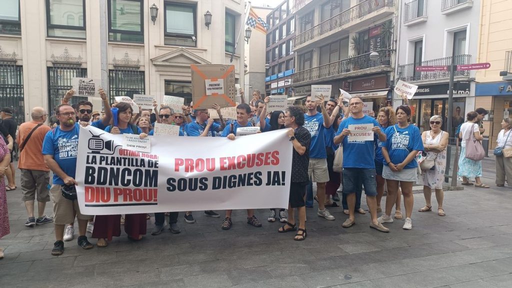 Protesta dels treballadors de Badalona Comunicació foto: arxiu
