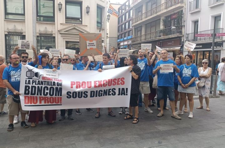 Protesta dels treballadors de Badalona Comunicació foto: arxiu
