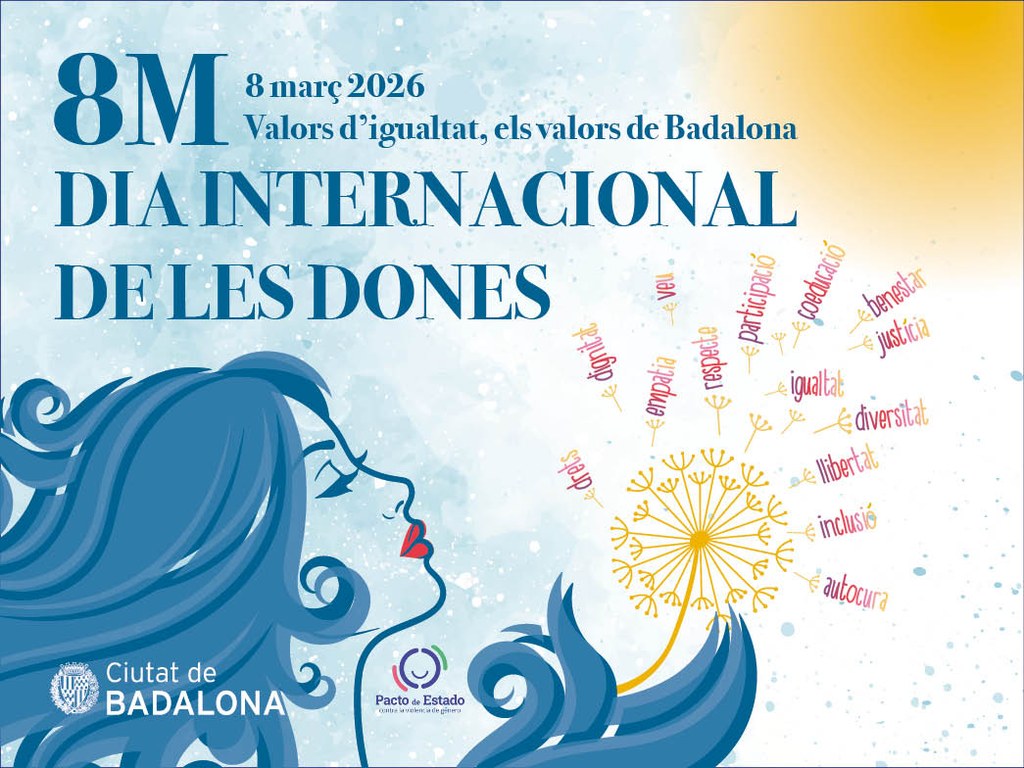 Cartell institucional del 8M a Badalona