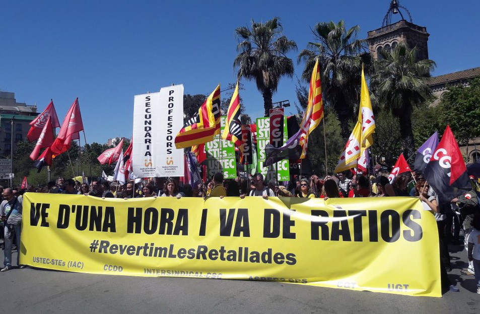 Manifestació unitària de docents a Barcelona foto: Diari Educació