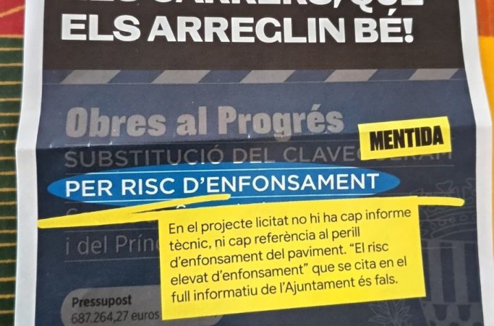 Octveta repartida per l'associació de veïns del Progrés