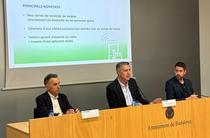 Roda de premsa de presentació del projecte de recollida d'escombraries a Badalona Foto: Ajuntament de Badalona